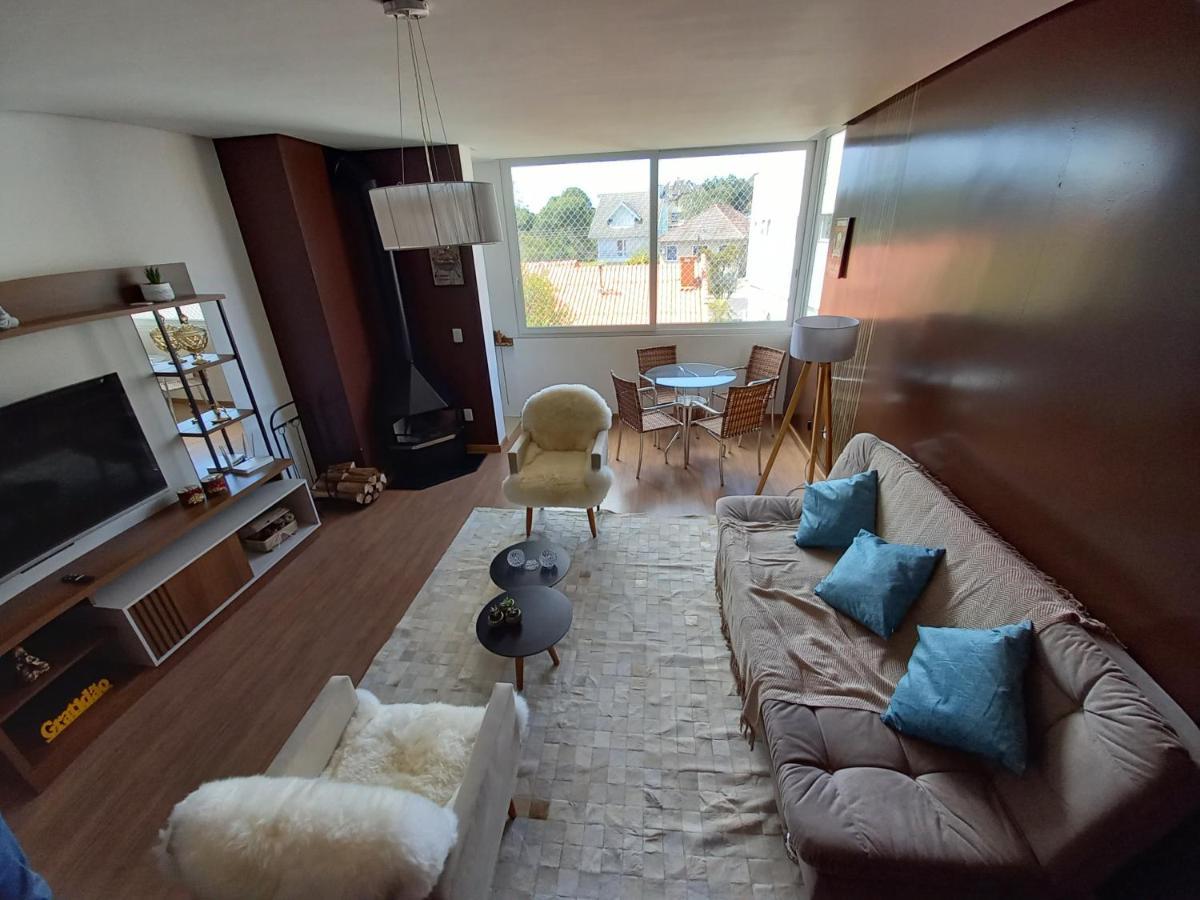 Gramado - Apartamento Aconchegante Com Lareira E Churrasqueira ภายนอก รูปภาพ